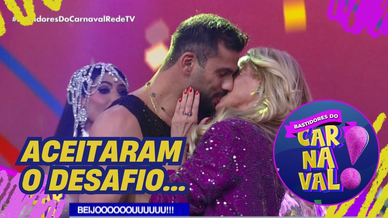 Nizam e Renata Banhara dão beijão no Bastidores do Carnaval da RedeTV!