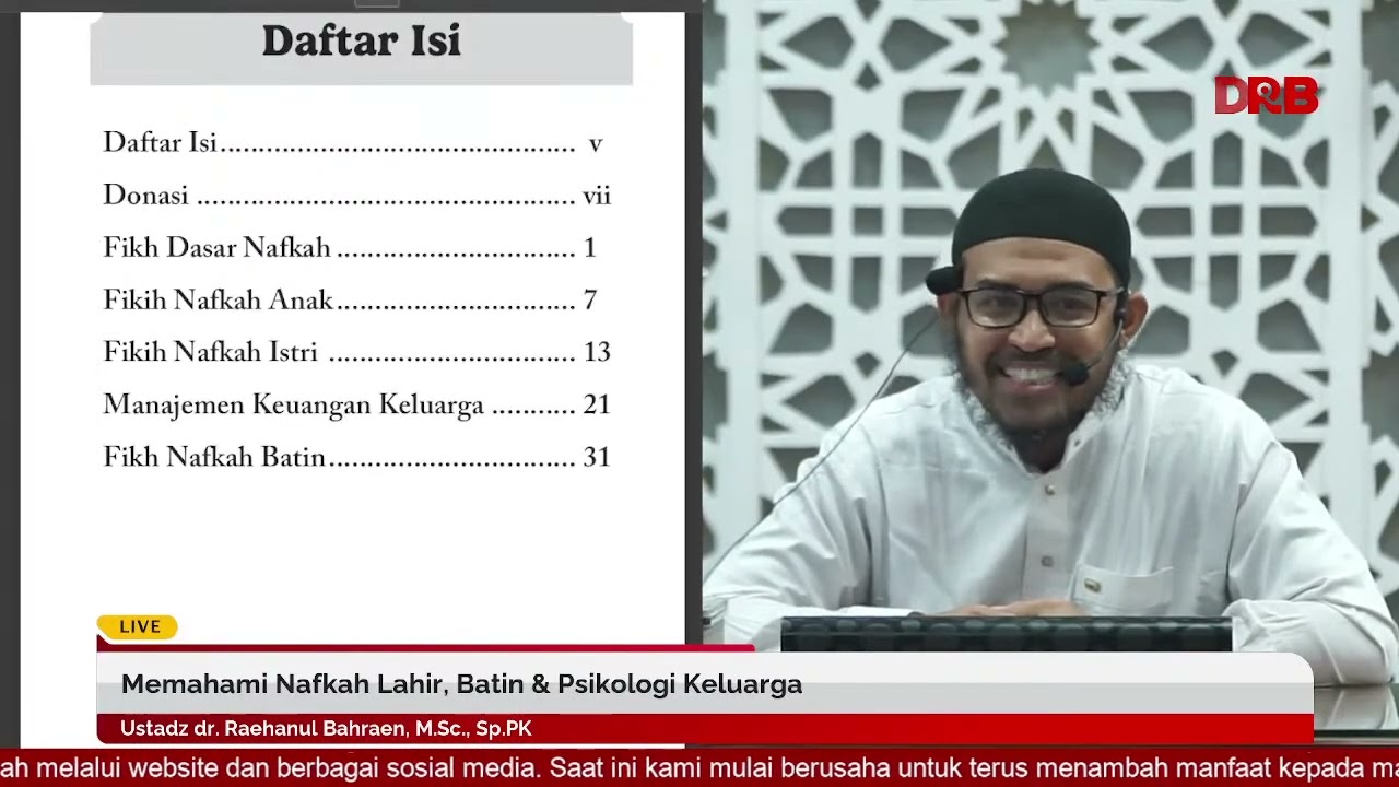Memahami Nafkah Lahir, Batin & Psikologi Keluarga | Ustadz dr. Raehanul Bahraen, M.Sc., Sp.PK