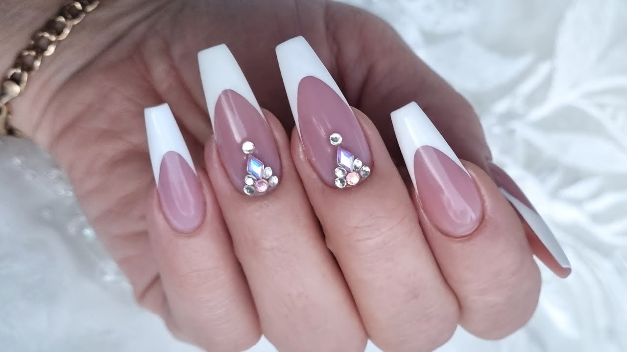 Deep french manicure with gel. How to draw easy french nails step by step, beginner friendly.