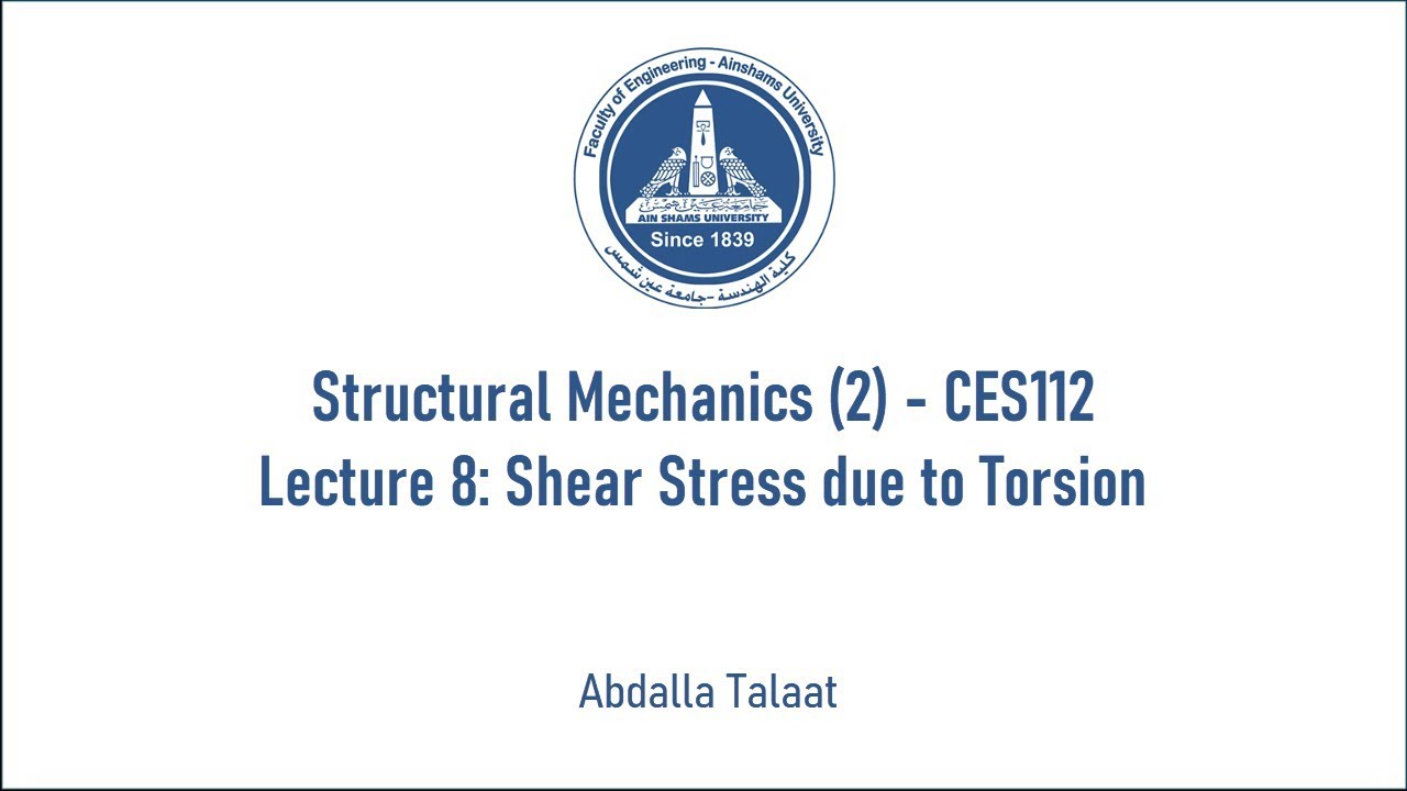 8. Shear Stress due to Torsion