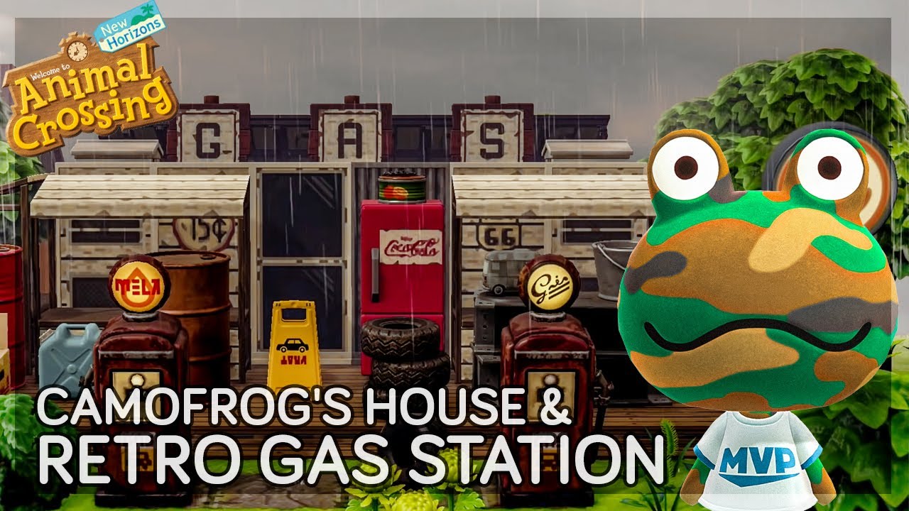 Retro Gas Station ⛽ (speed build) // Swampcore Island // Animal Crossing