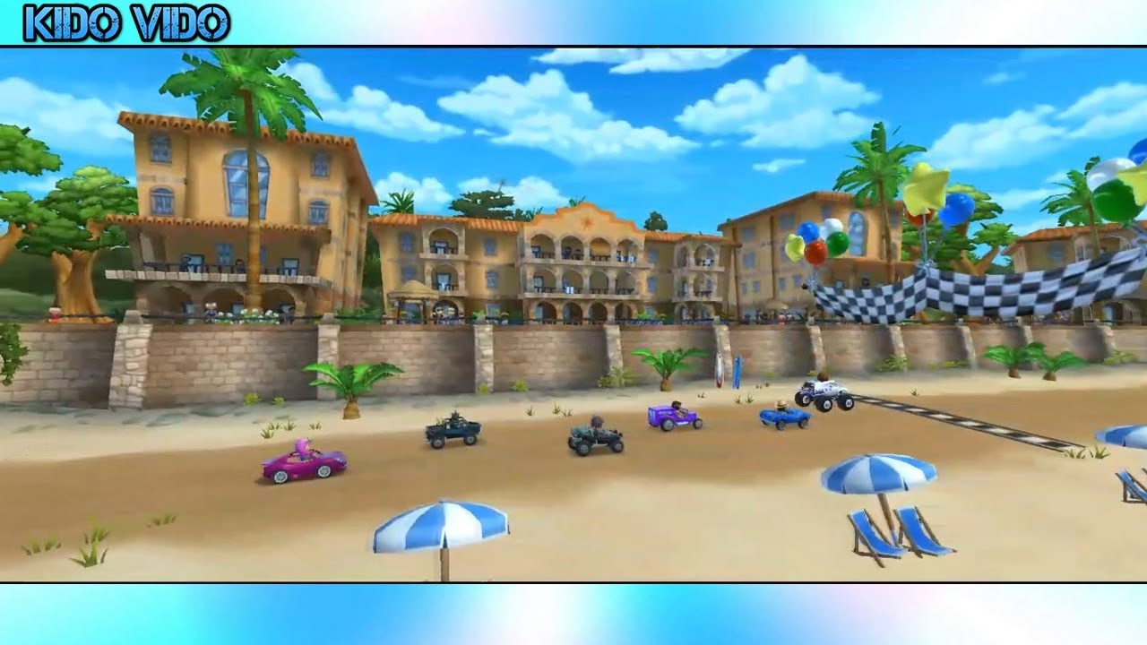 Крутые гонки в игре BB Racing 2. Гоняем на тачках с ракетами. Развлекательная игра для детей.