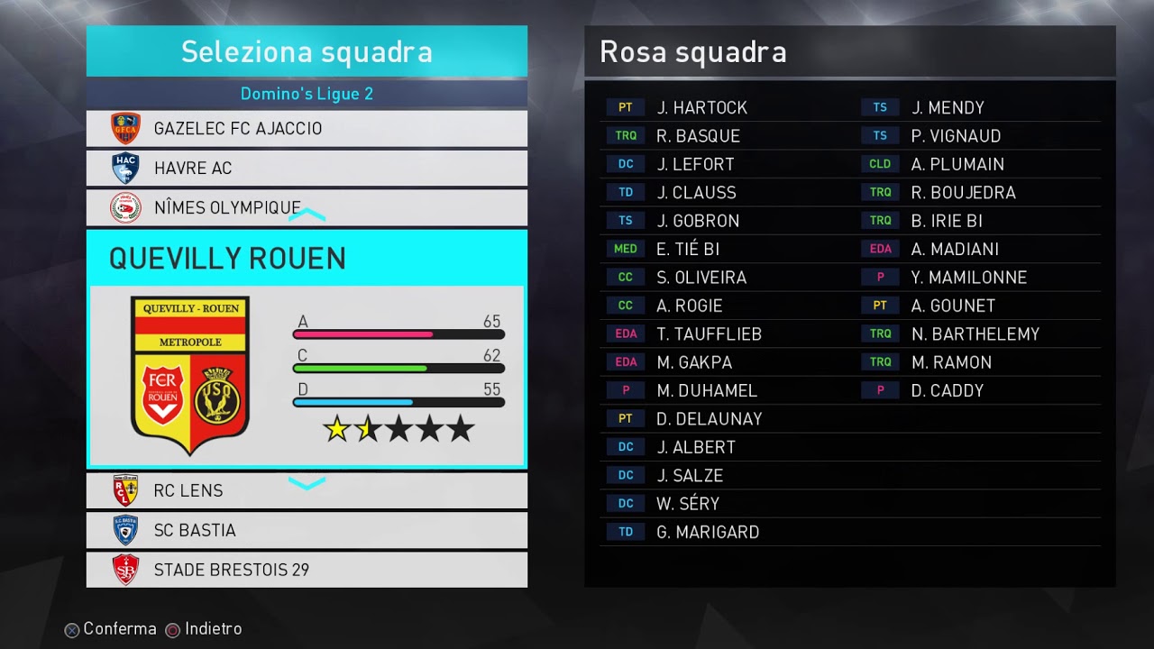 Pes 18 Domino's Ligue 2 Teams