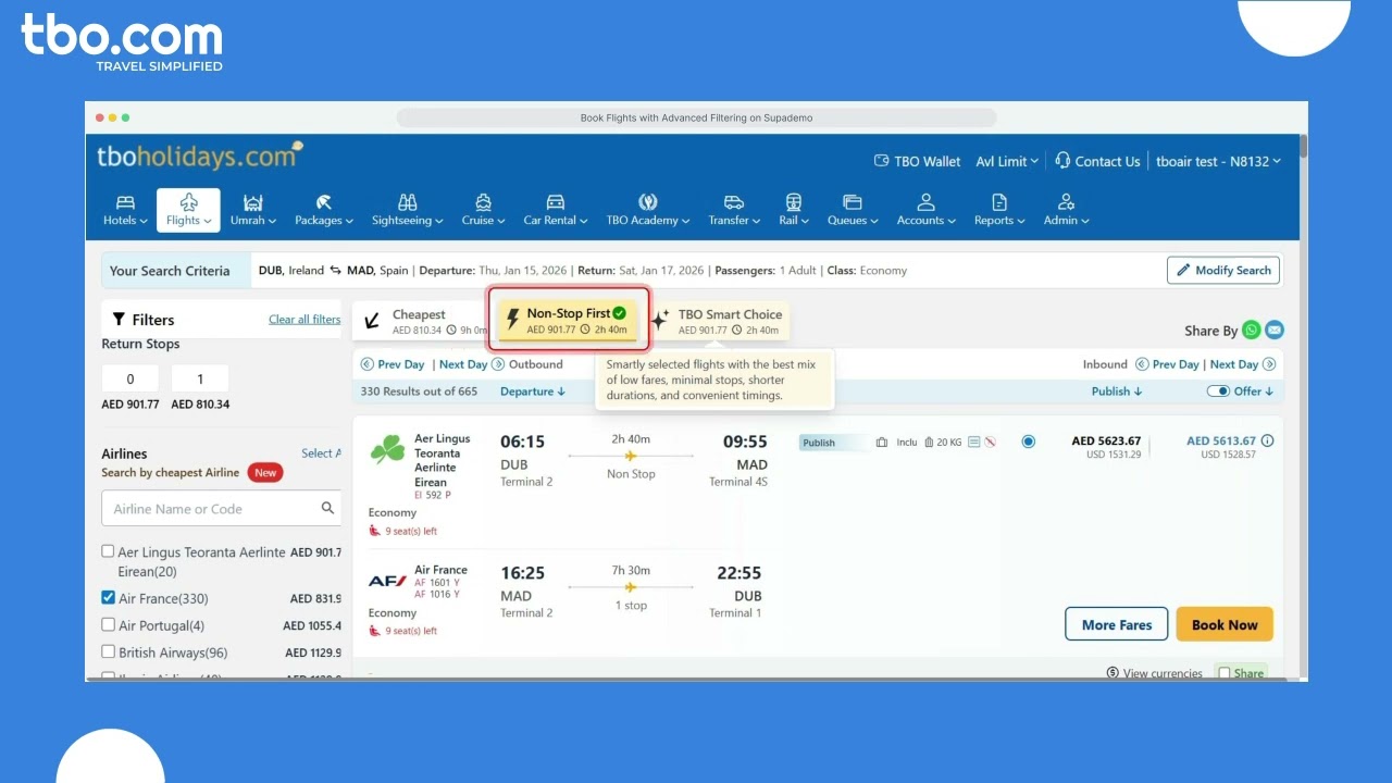 Flights Booking Walkthrough