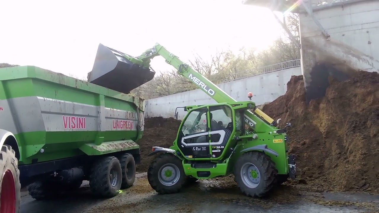 Fendt 718 vario con rimorchio Visini unigreen MERLO TF 38.10