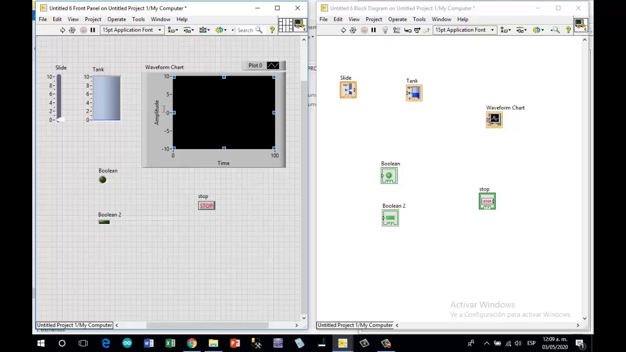 CONTROL DE TEMPERATURA Y CONTROL DE LLENADO DE UN TANQUE EN LabVIEW- INSTRUMENTACIÓN Y CONTROL