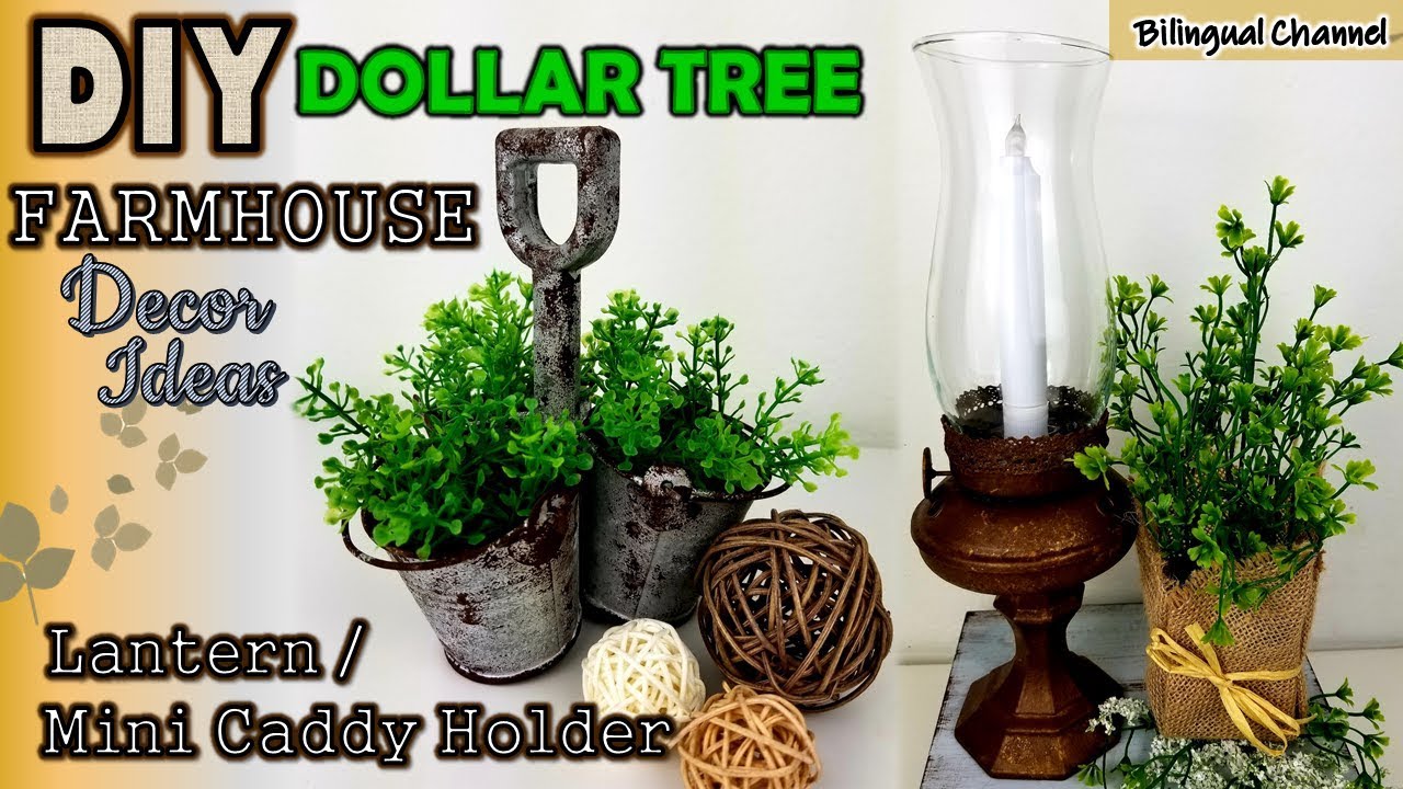 Dollar Tree DIY | Rustic Farmhouse Decor Crafts Lantern | Caddy Holder
