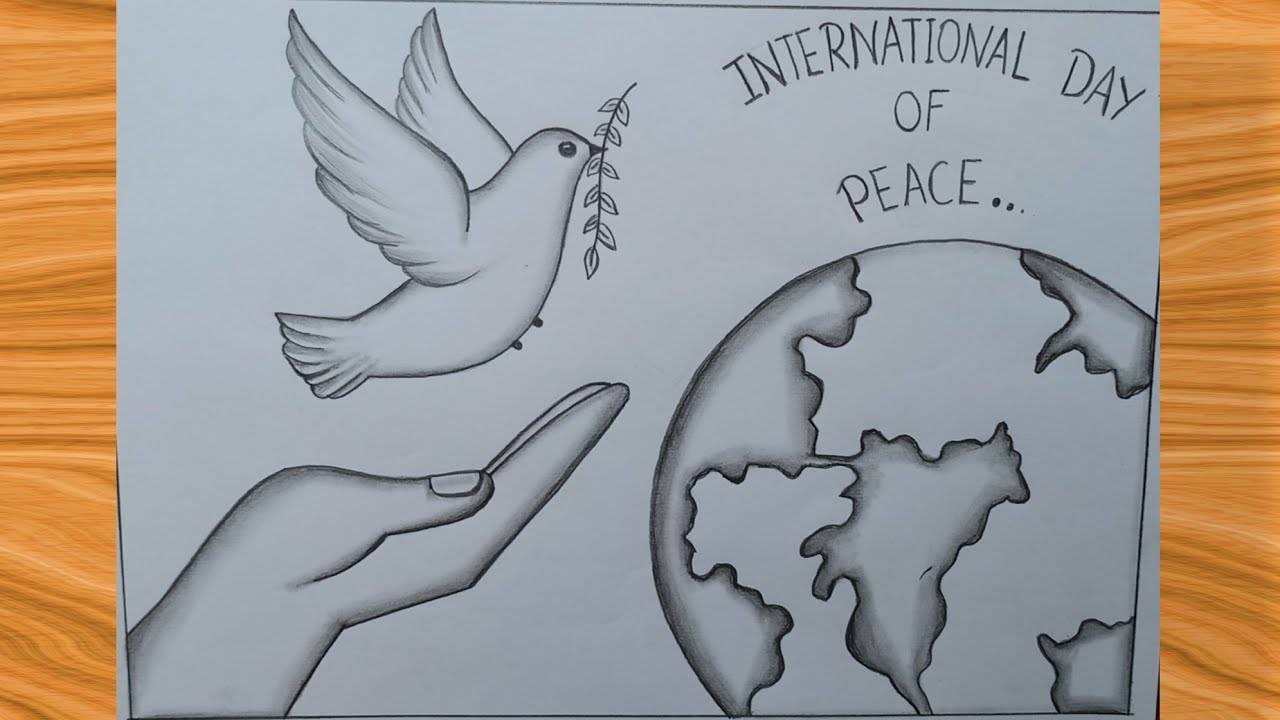 International day of peace drawing || World peace day poster drawing with pencil
