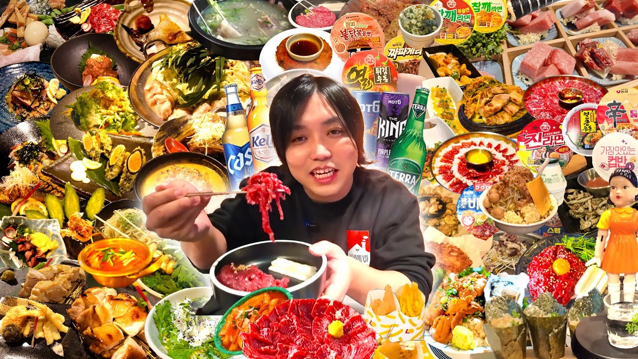 【3泊4日大食いVlog】福岡と韓国にあるバズってる食べ物を全て食べ尽くす旅が最高に幸せすぎた！