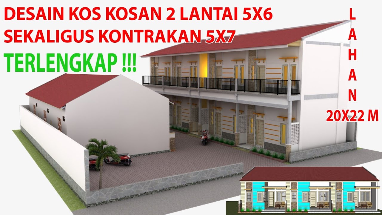 DESAIN KOS KOSAN 5 x 6 M & KONTRAKAN 5 x 7 M || Kamar Mandi Dalam, Ruang Tamu, Jemuran, Dapur