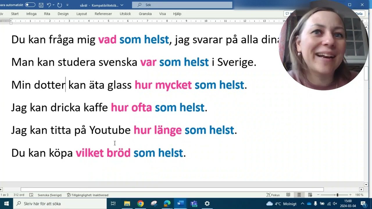 Såväl... som..., vem som helst, ord för 