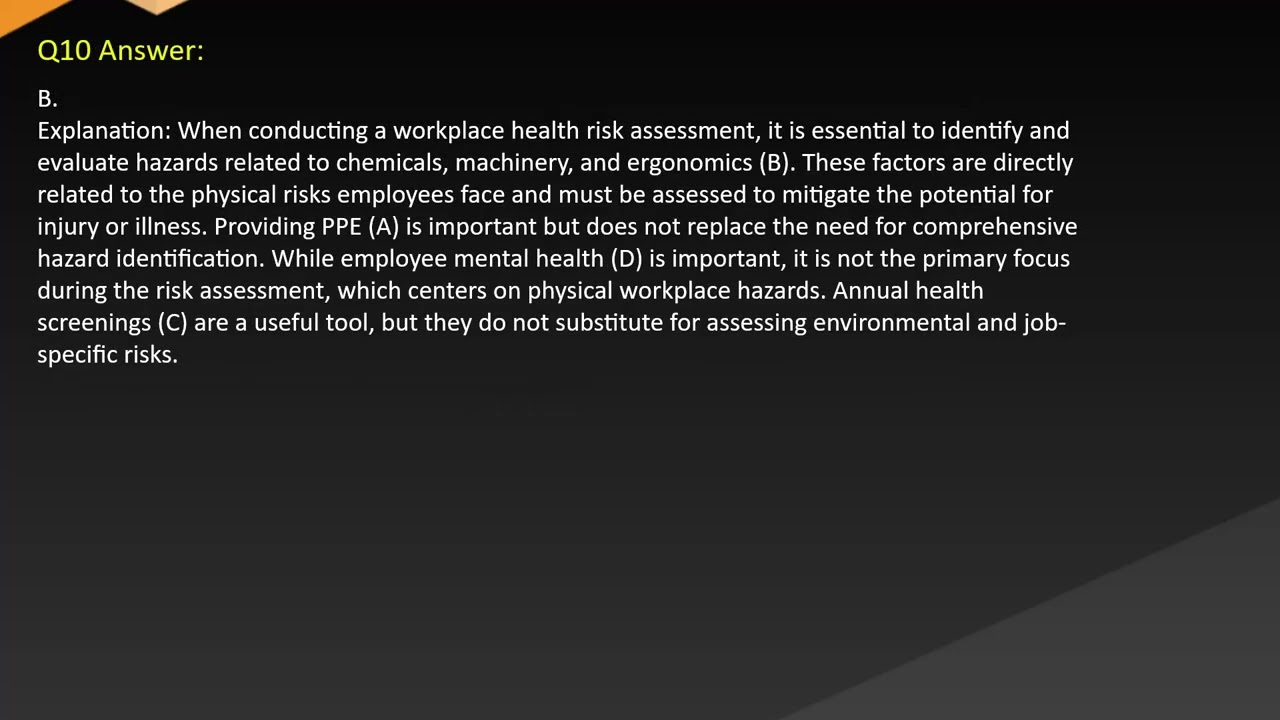 Certified Occupational Health Nurse Free Practice Questions