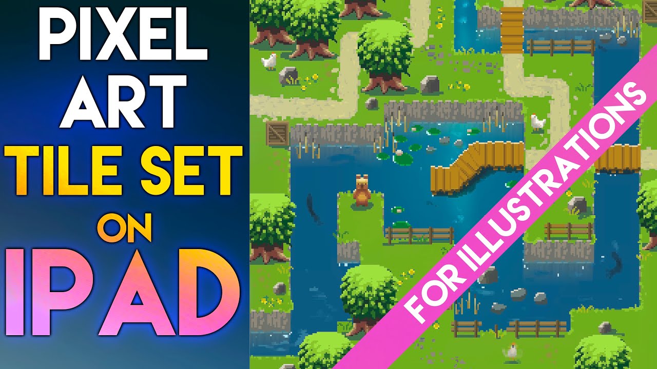 PIXEL ART tile set on iPad + Procreate Animation Tutorial [full illustration process]