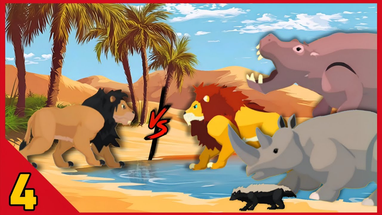 Black King Lion vs The Strongest Animals in One Arena 🦁⚡
