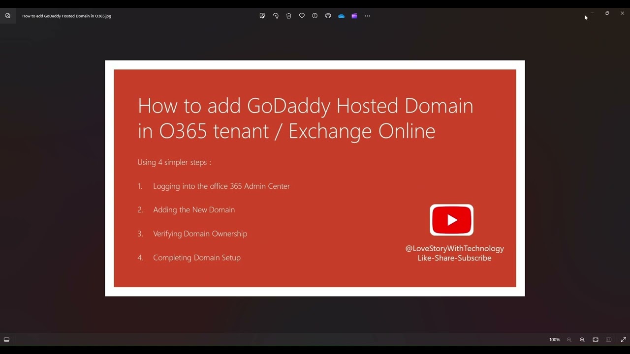 Adding Domain in O365 tenant | Exchange online | GoDaddy