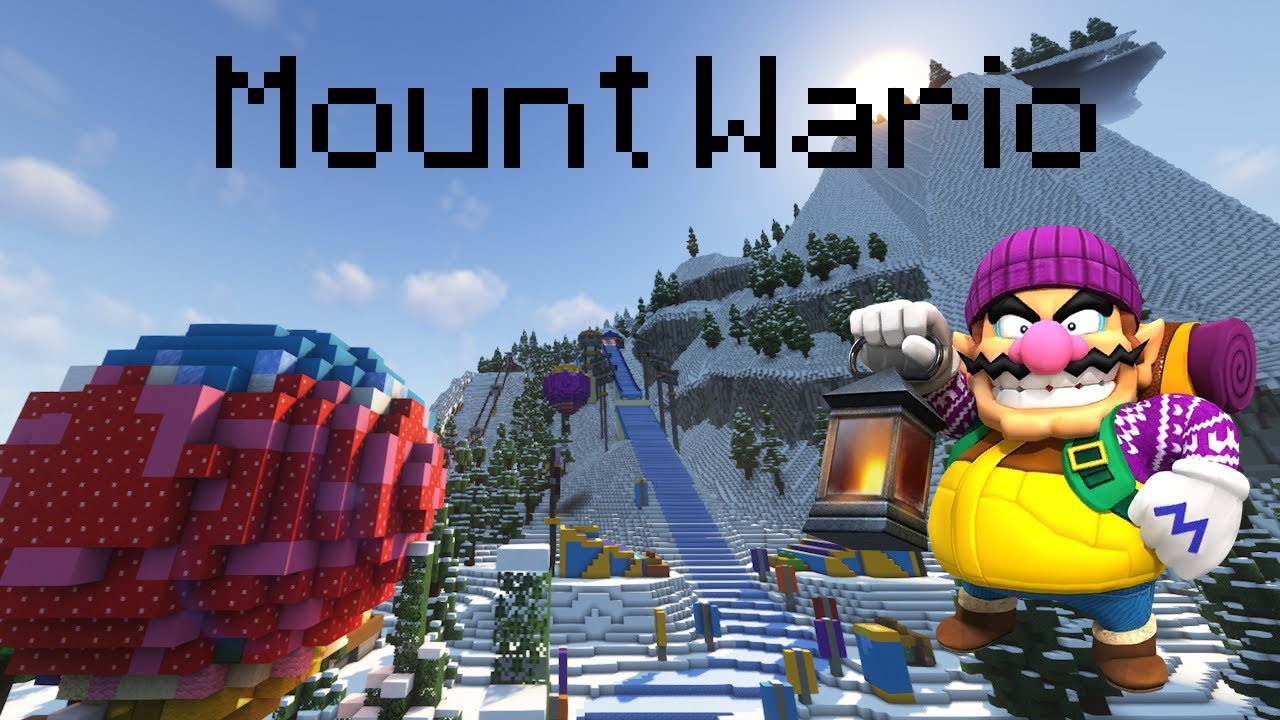 Mount Wario recreated in Minecraft