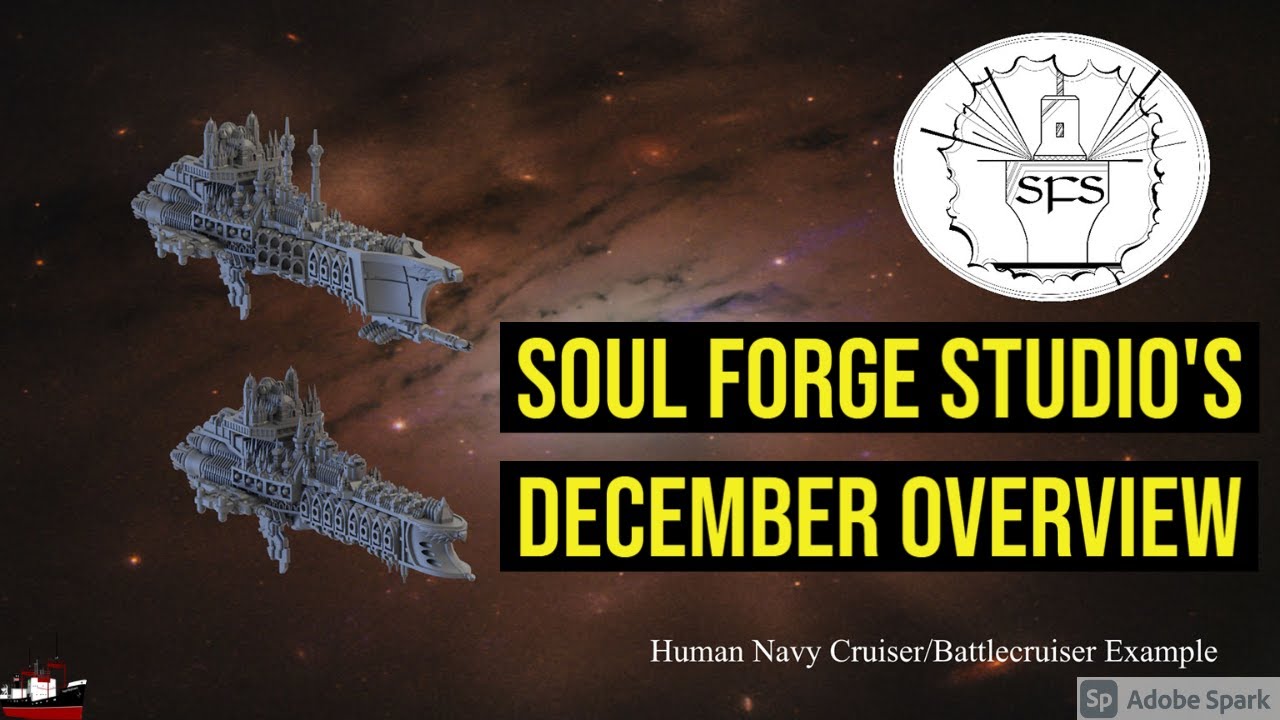 Soul Forge Studio's December Battlefleet Gothic 3D STL Patreon Overview (Part 1)
