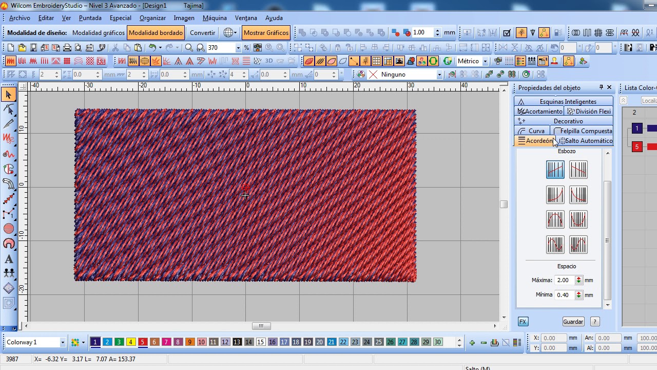 COMO COMBINAR COLORES EN EL WILCOM