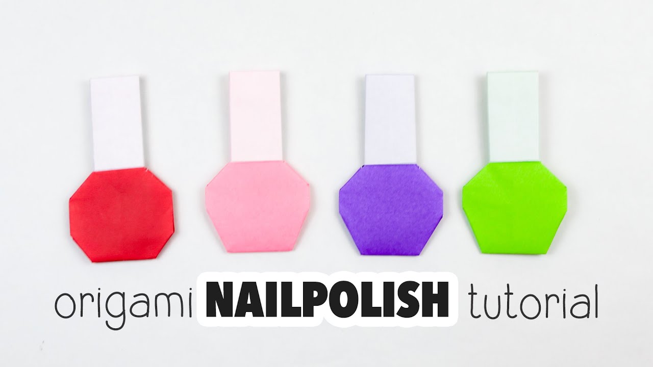 Origami Nail Polish Bottle Tutorial - DIY - Paper Kawaii