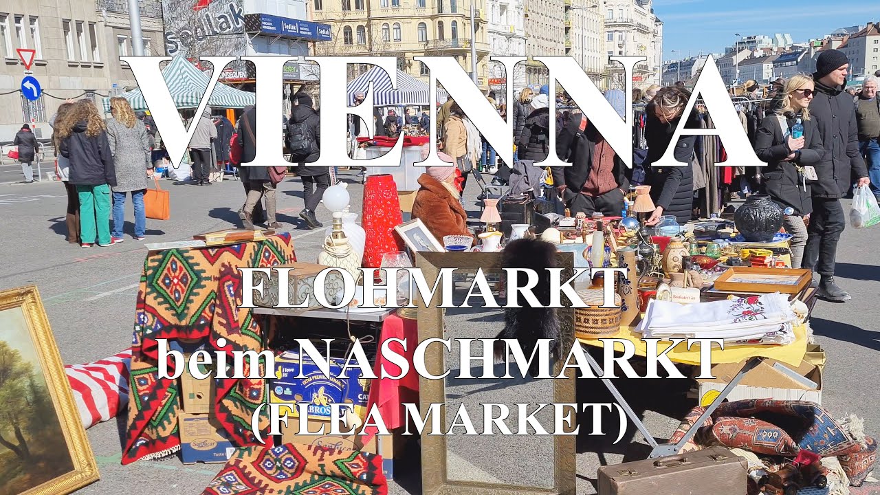 Flohmarkt (Flea Market) beim Naschmarkt, Mariahilf; Vienna Walking Tour 4k UHD 60fps