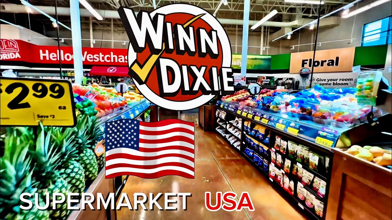 Food Prices in USA || Winn-Dixie, Florida, American supermarket tour, grocery shopping USA Travel