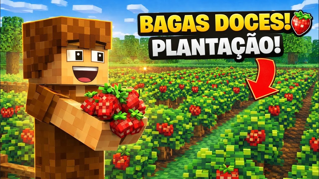 Comecei uma Plantação de Bagas Doces no Minecraft 🍓