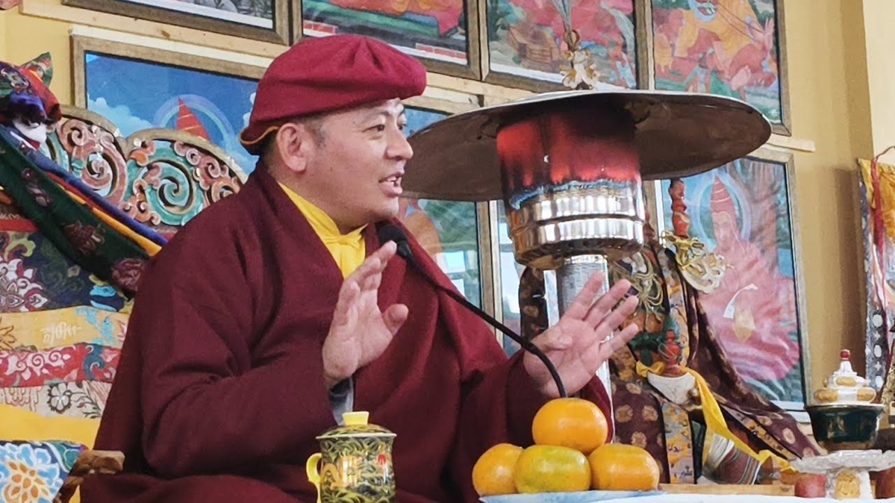 His Eminence Drukpa Thuksey Rinpoche addresses Skyangchak Choskul Tsogspa members at Dharma Centre 