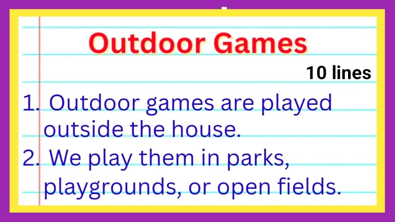 10 Lines on Outdoor Games in English | Easy English Essay on Outdoor Games