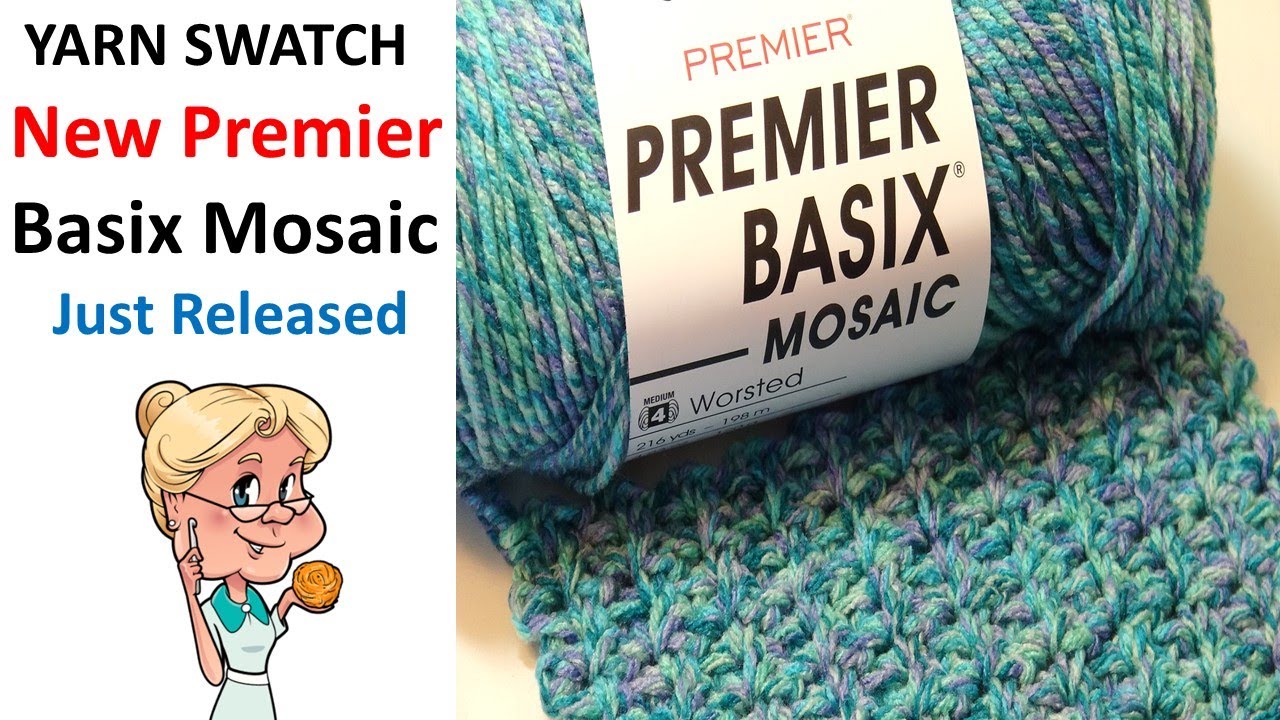 YARN SWATCH  -  NEW Premier Basix MOSAIC  Just Released   #MakeitPremier    Beautiful New Yarn