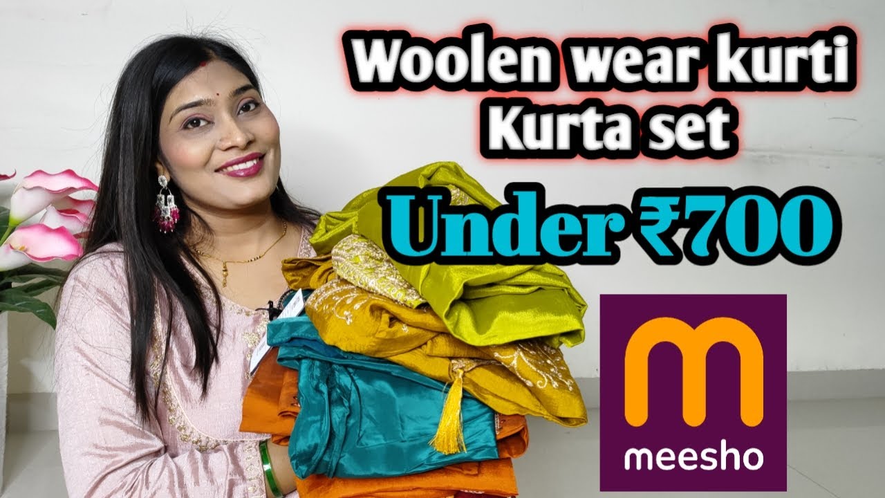 MEESHO WOOLEN KURTA KURTI SET UNDER ₹700💙 Meesho winter wear kurti haul 💙 Meesho latest haul #meesho