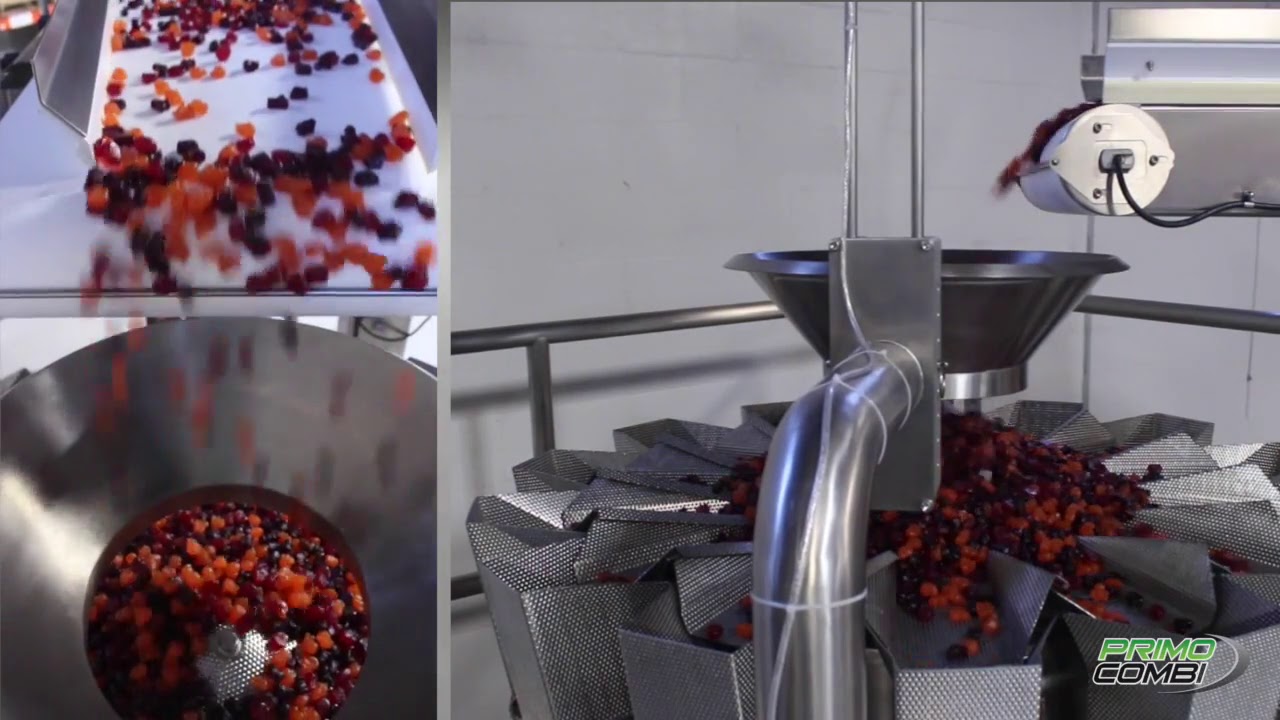 SpinDexer automatic container filling and packaging machine for vitamin gummies