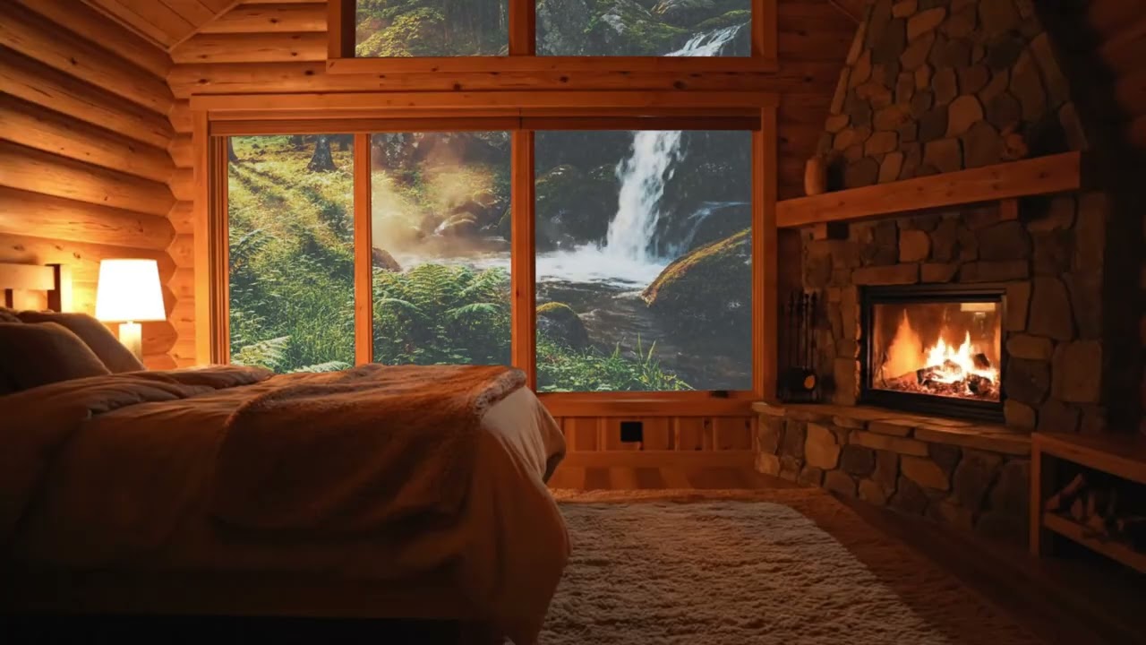 Drift Off to Sleep in a Peaceful Wooden Cabin Overlooking Water