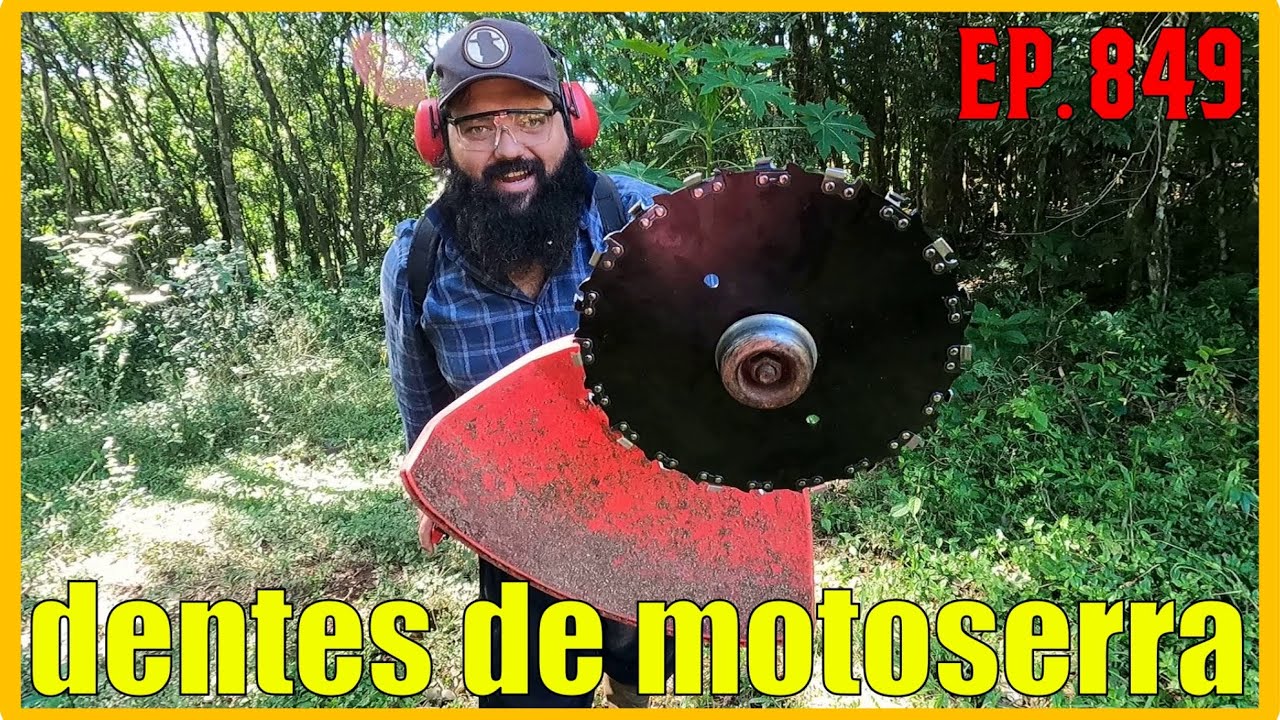 testando disco com dentes de motoserra na roçadeira a gasolina