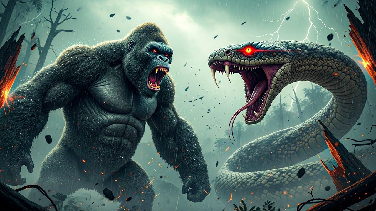 Giant Snake vs King Kong | Ultimate Survival Battle