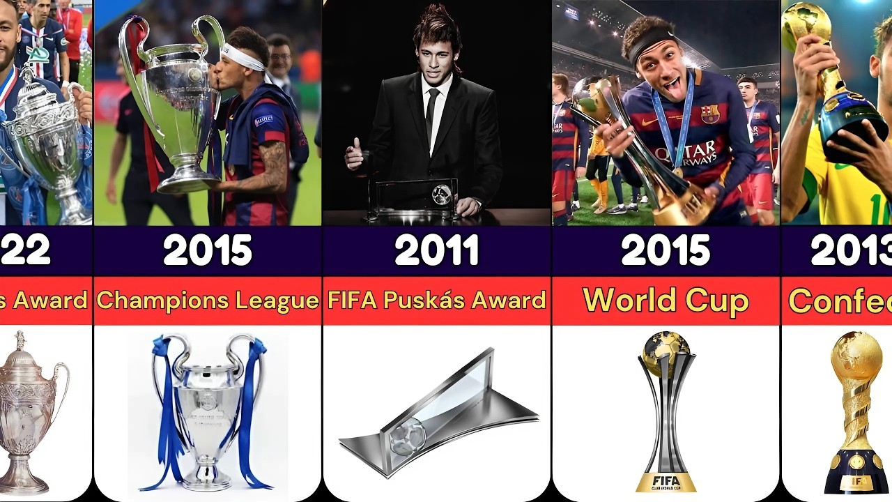 List Of Neymar Jr. Career All Trophies And Awards Comparison