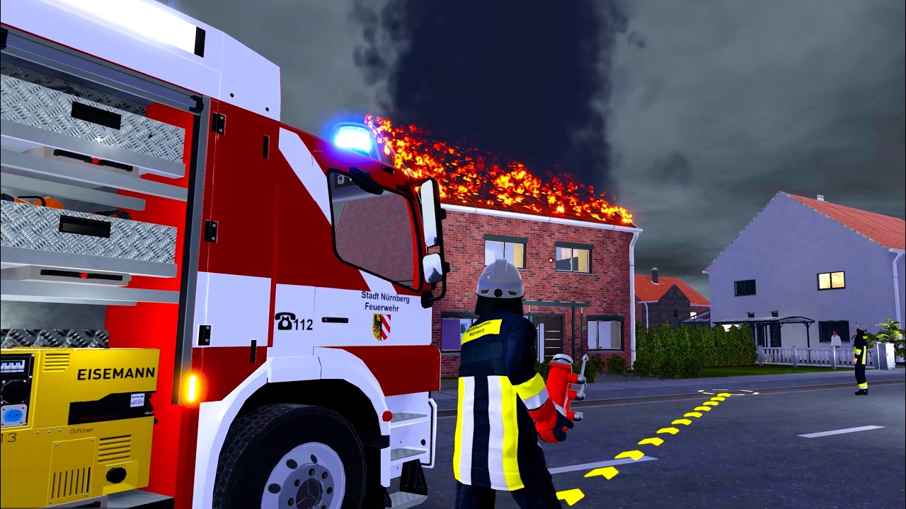 Emergency Call 112 - Firefighters Responding in Heavy Storm! 4K