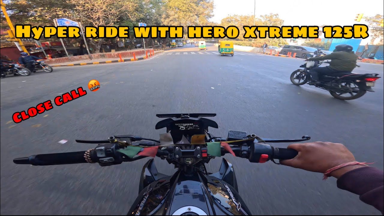 Hyper ride with my hero xtreme125R 🔥|| xtreme close call || 💥 