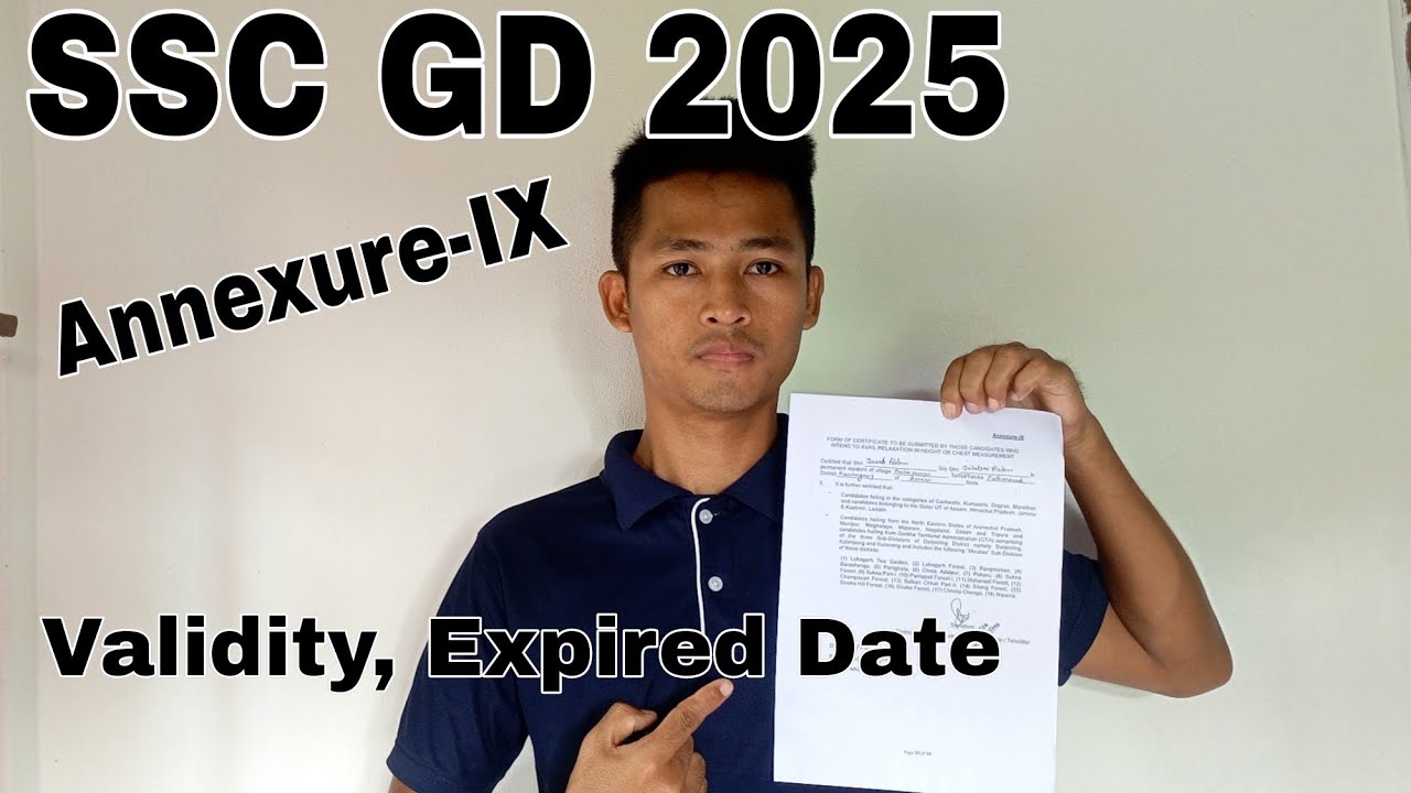 SSC GD Annexure IX Height Chest Relaxation Certificate Expired Date 2025, Annexure IX Validity Expir