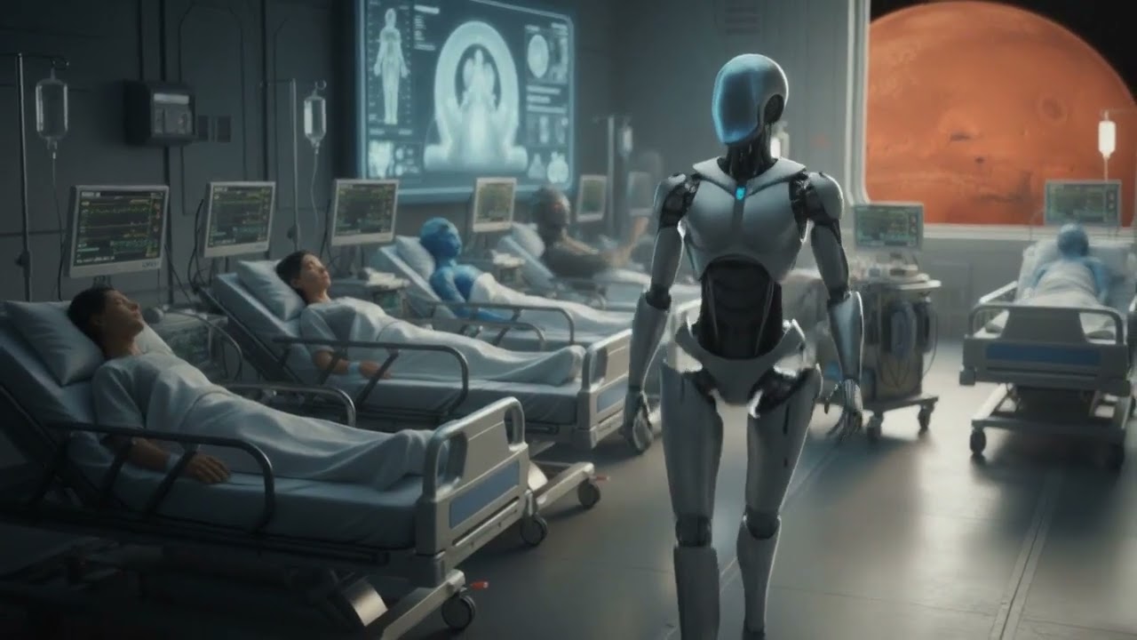Serene Sick Bay on a Space Station Orbiting Mars | Ambient Science Fiction Scene