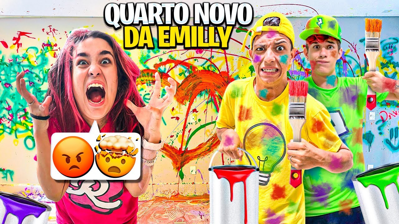 DESTRUÍMOS O QUARTO NOVO DA EMILLY VICK COM TINTA *ela surtou