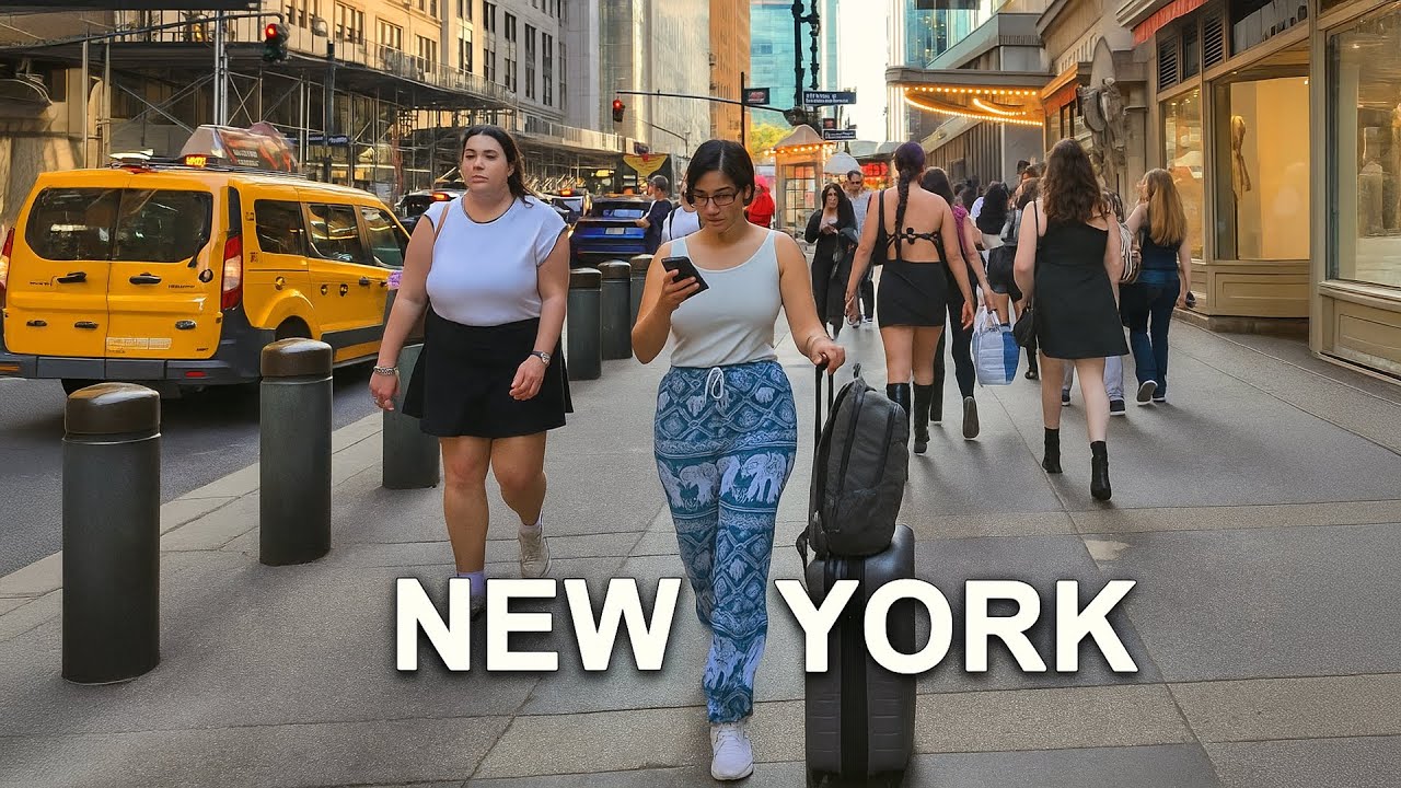 New York City 4K Summer Walk 2025 NYC Walking Tour Manhattan Times Square USA Virtual Walk New York