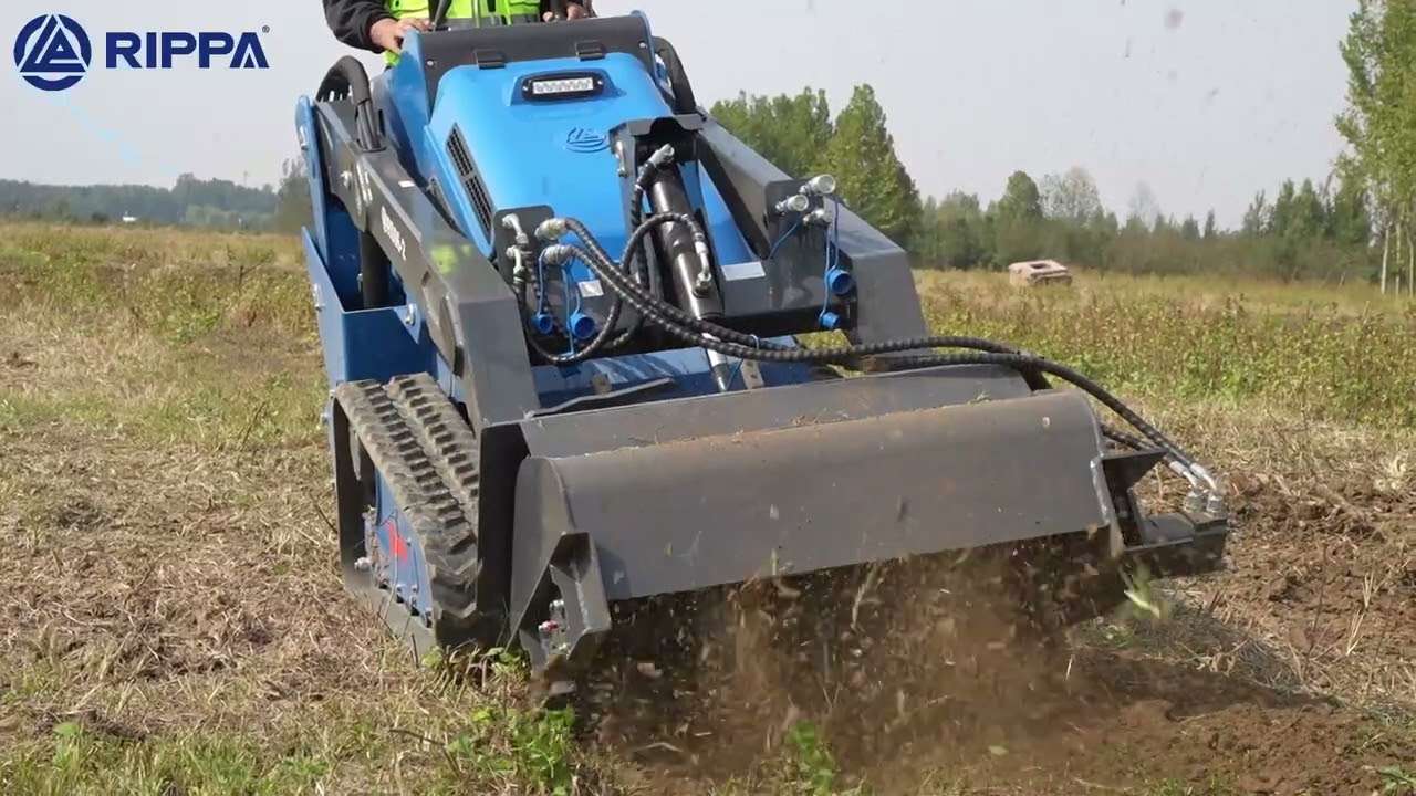 Rippa RS06-2 mini skid steer with the Tiller attachment.