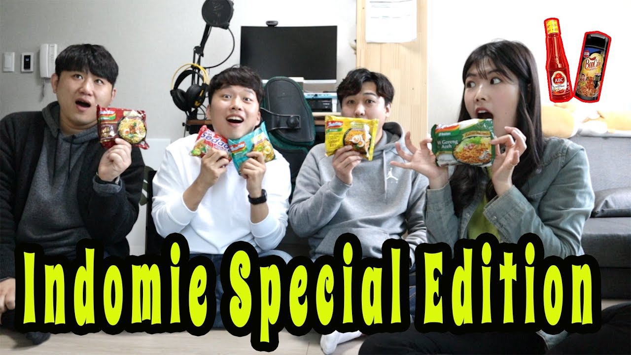 MUKBANG MIE INSTAN INDONESIA SPECIAL EDITION BARENG OPPA2 (ayam panggang, salted egg dll)I 인도네시아 라면