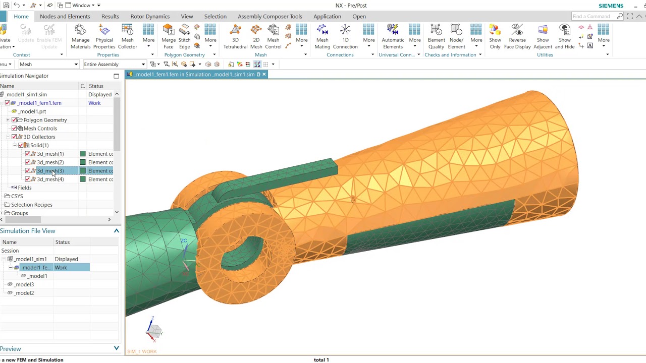 Simcenter 3D - Structural simulation (contact, hinge, linear static)