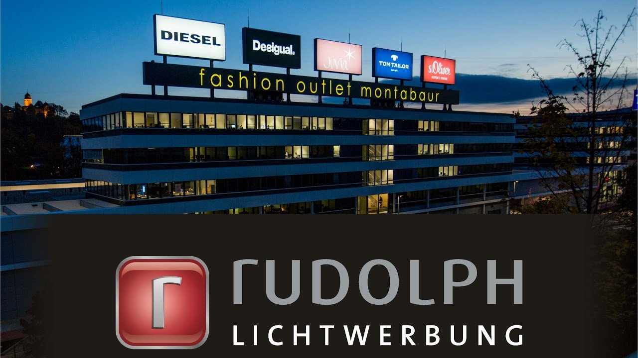 Fashion Outlet Montabaur Dachwerbung | Rudolph Lichtwerbung