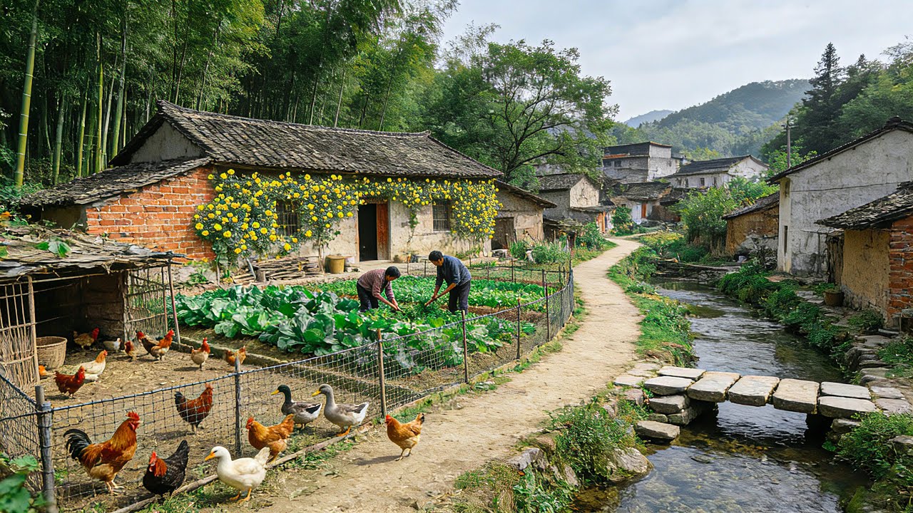 Walking in a REAL Chinese Village No One Shows You! Streams, Ducks & Villagers Farming