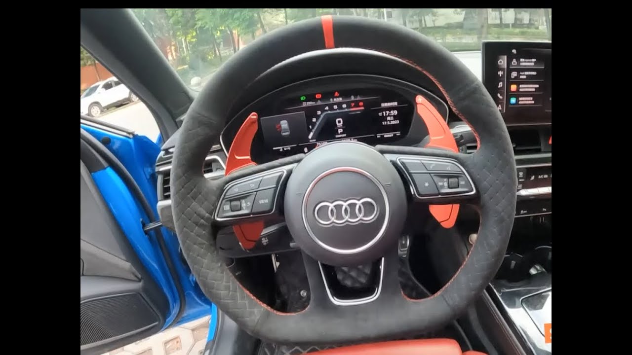 MEWANT ---- Black Alcantara Quilted Steering Wheel Cover for Audi A3 A4 A5 RS4 RS5 S3