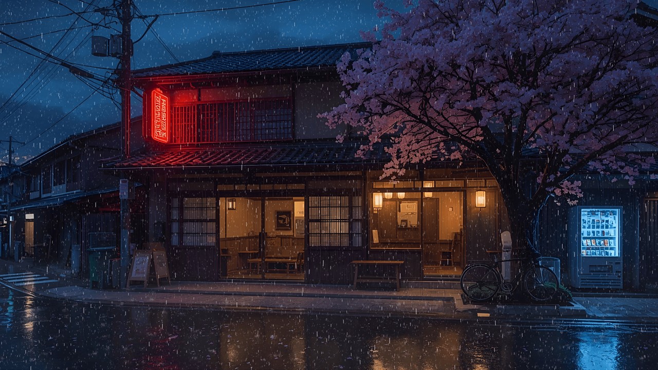 Rainy Night in a 90s Tokyo City 🌧️ Lofi Rainy Sounds for Deep Focus, Study & Relax