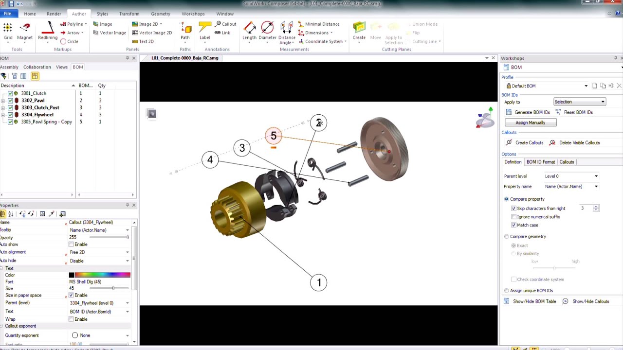 SOLIDWORKS Composer - How to Assign BOM ID's and Edit Tables