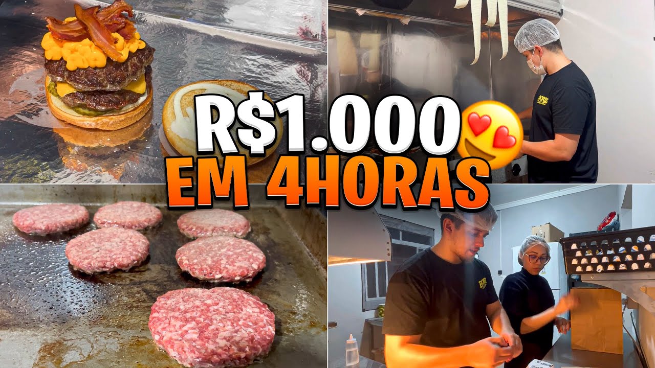 MIL REAIS EM 4 HORAS! DIA DE VENDAS NA NOSSA HAMBURGUERIA DELIVERY